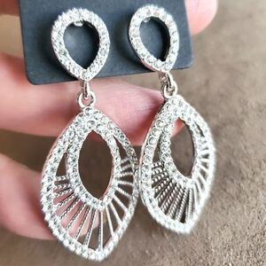 Silver Web Design Stud Earrings